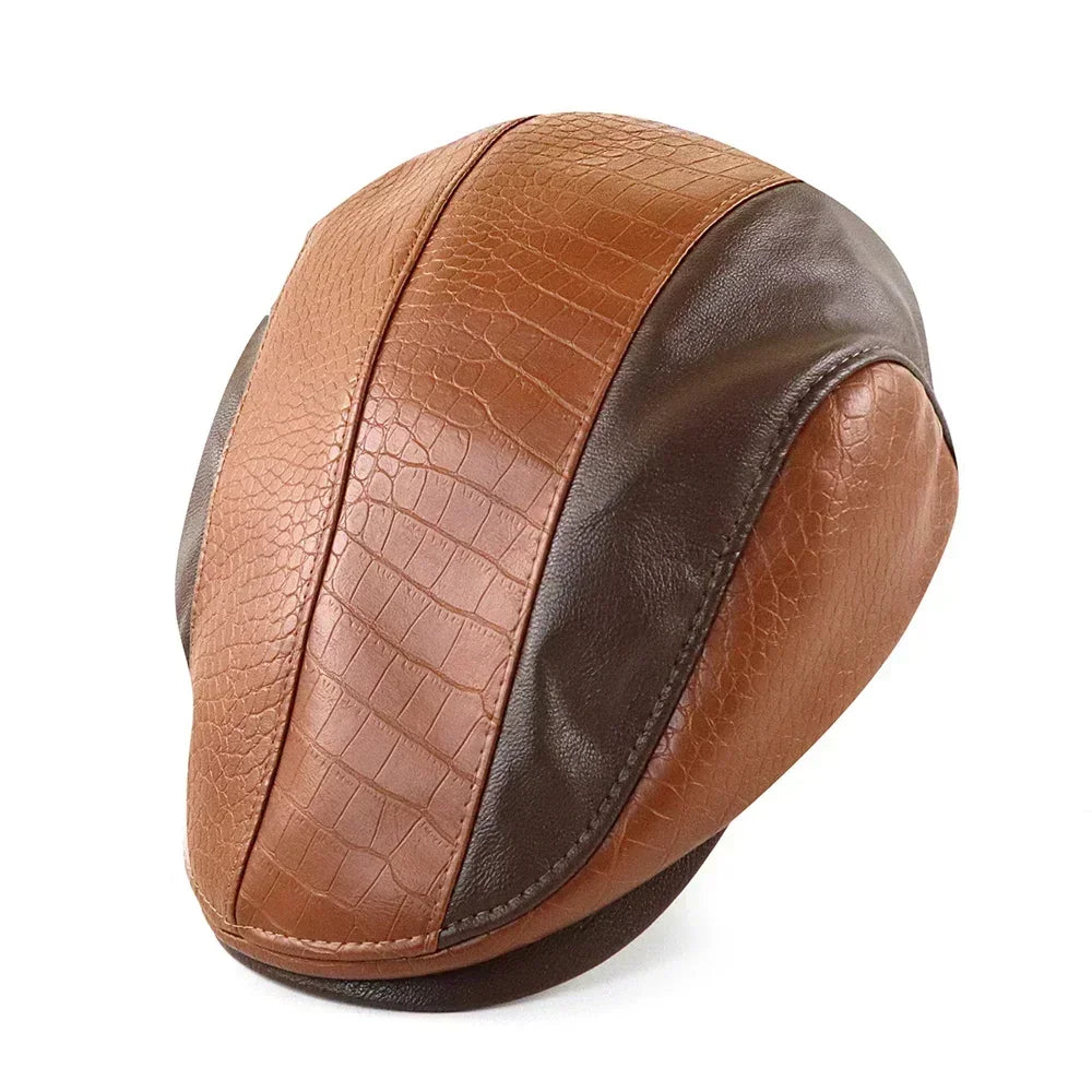 Ambato Faux Leather Flat Cap