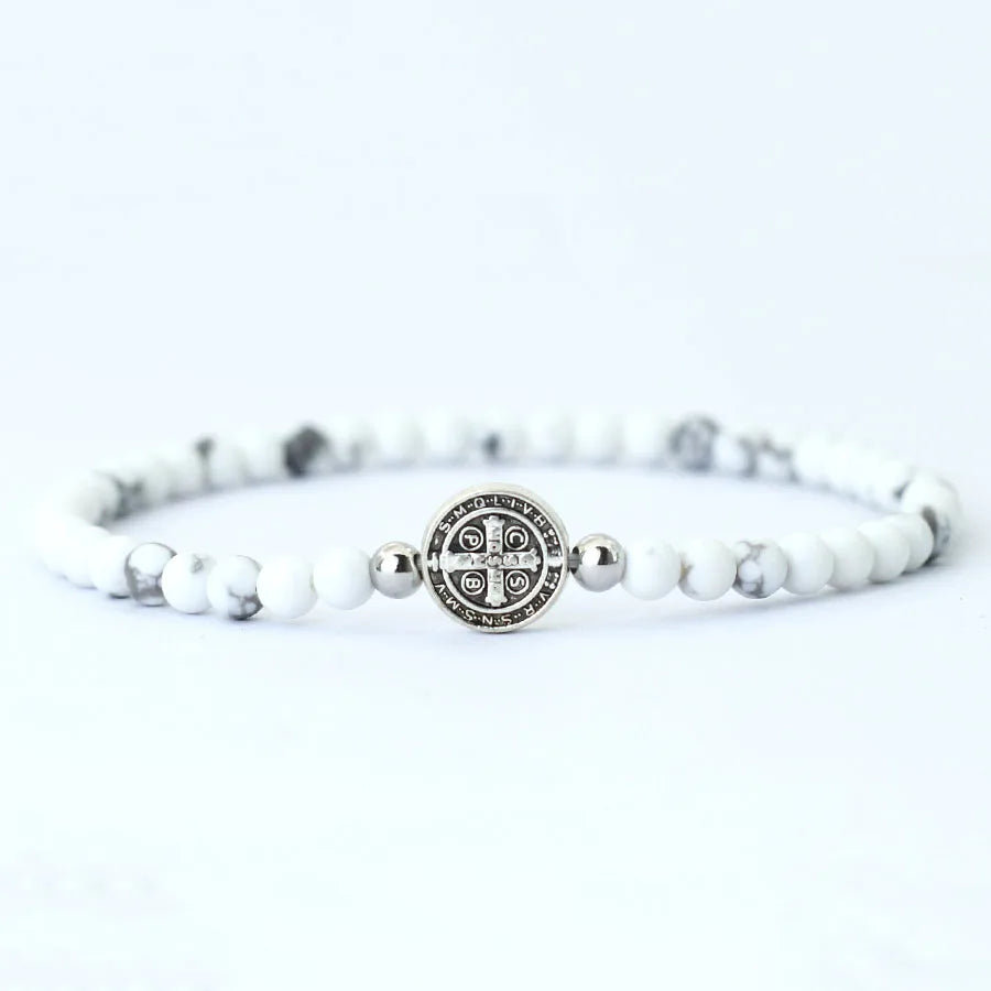 Brindisi Cross Beaded Bracelet – Tiger Eye & Onyx