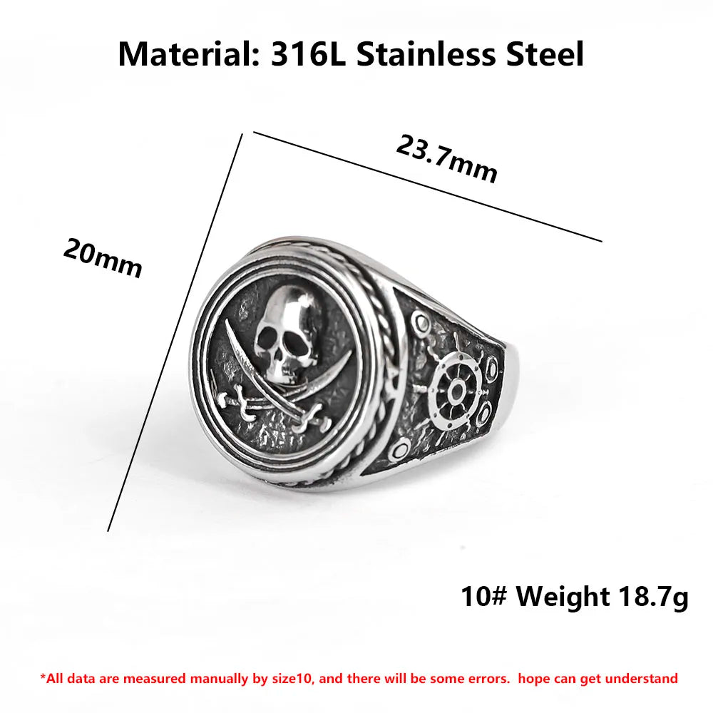 Ravenna Skull men's signet ring
