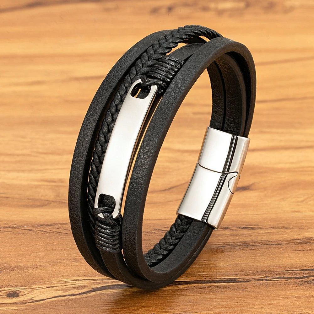 Ibagué Wrap Bracelet – Braided Leather & Steel