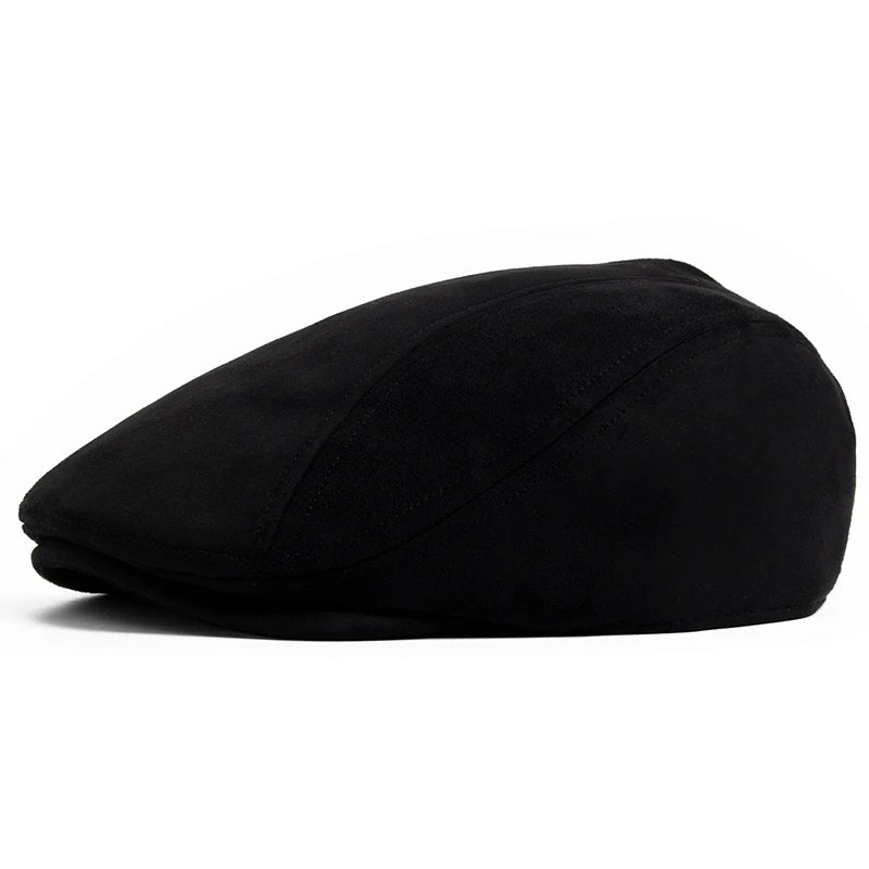 Windsor Suede Beret – Vintage-Style Newsboy Hat with Flat Visor, Casual and Warm Design for Autumn and Winter