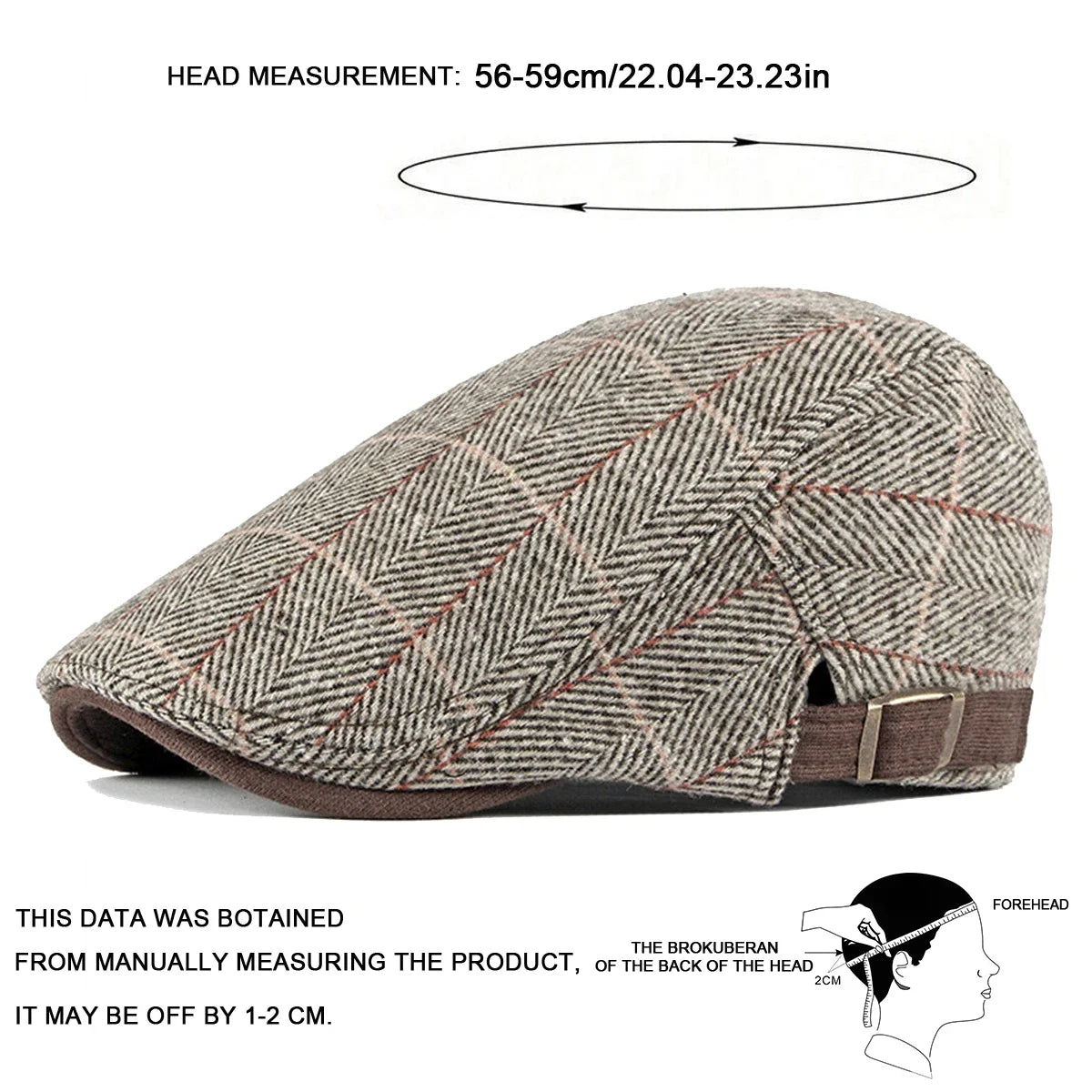 Cambridge Lattice Newsboy Cap – British-Inspired Adjustable Flat Cap with Hip Hop Touch, Ideal for Spring and Summer