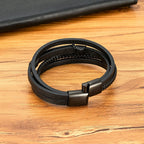 Ibagué Wrap Bracelet – Braided Leather & Steel