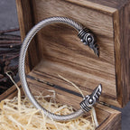 Nordic Raven Torque Bracelet – Men’s Viking Stainless Steel Cuff