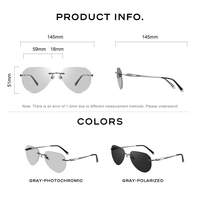Editorial — Salta Rimless Titanium Sunglasses