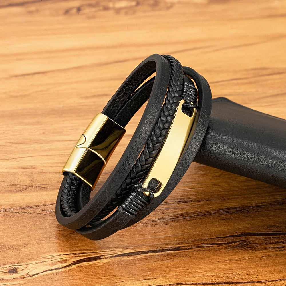 Ibagué Wrap Bracelet – Braided Leather & Steel