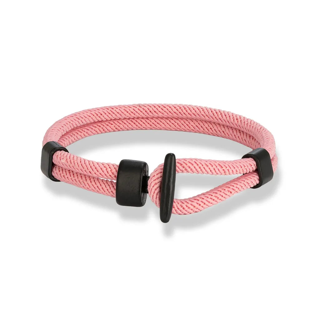 Aegis Hook Rope Bracelet – Double Strand Nautical Survival Style with Brushed Black Easy Hook, Minimalist Design for Men