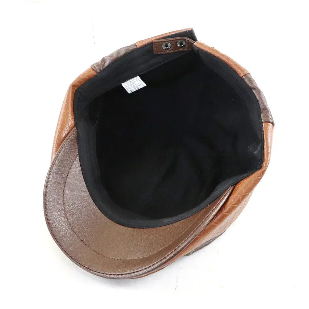 Ambato Faux Leather Flat Cap