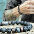 Lava Core Bracelet – Men’s 8mm Volcanic Stone Bead Bracelet