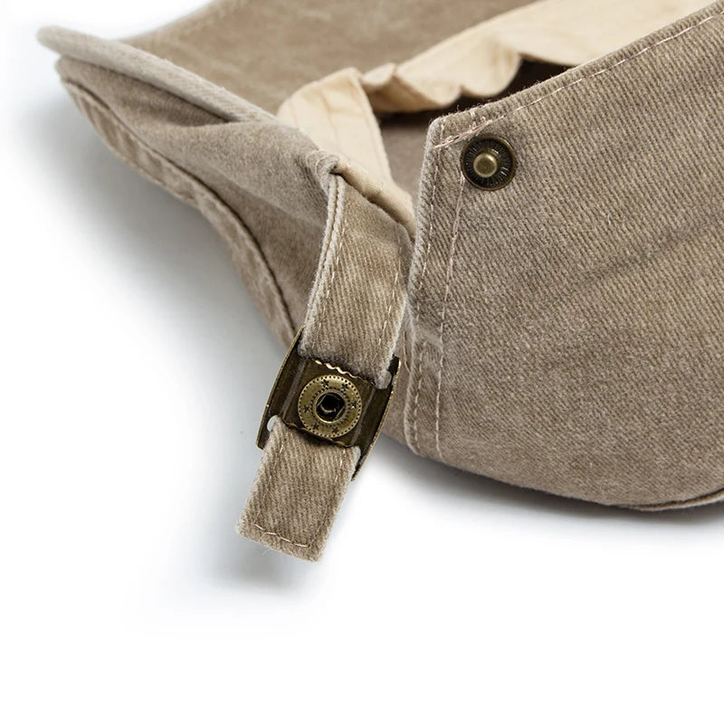 Hispalis Vintage Cotton Beret – Retro-Style Flat Cap with Visor, Casual and Adjustable for Summer & Autumn