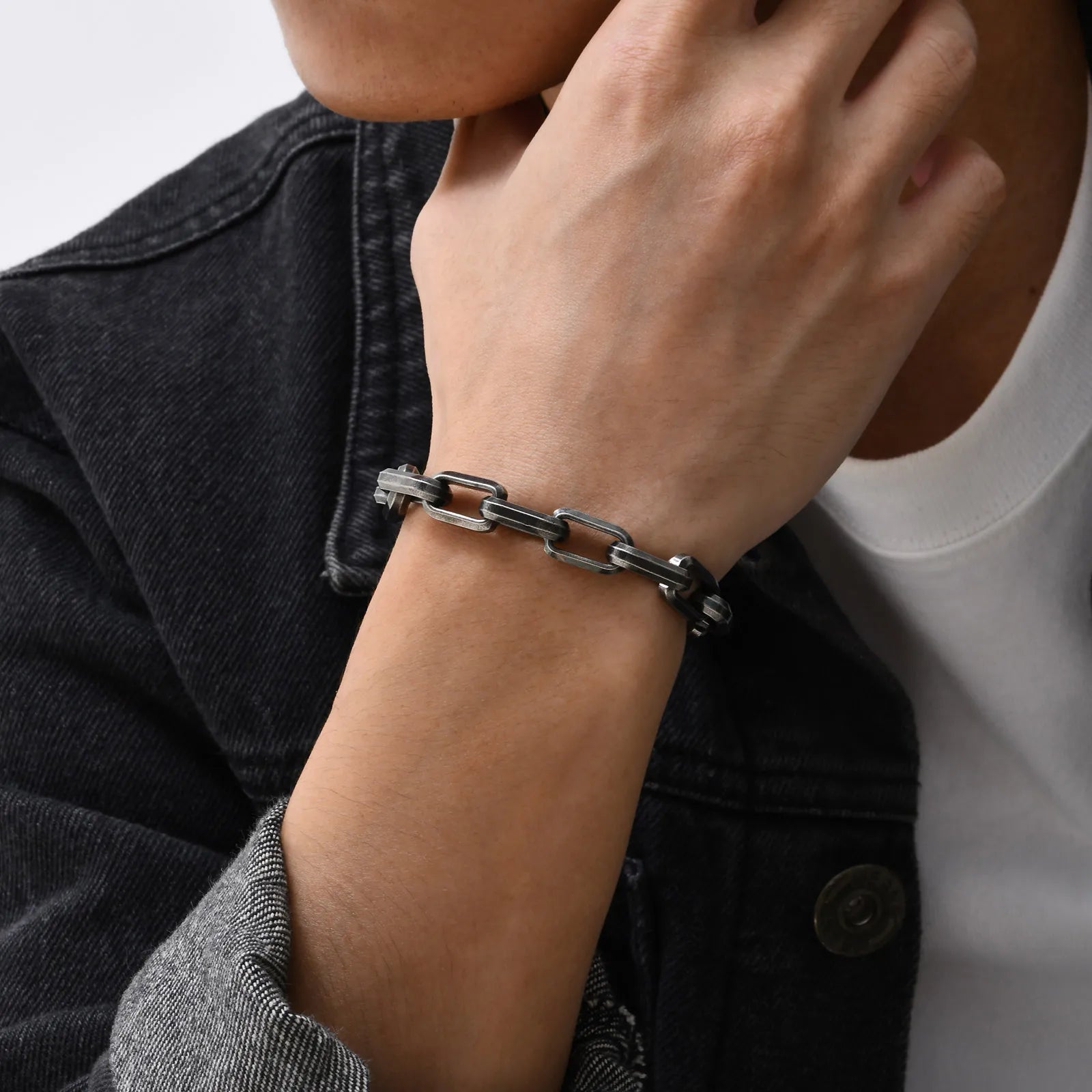 Men's Byzantine Chain Bracelet — Stainless Steel Braided Link Wristband
