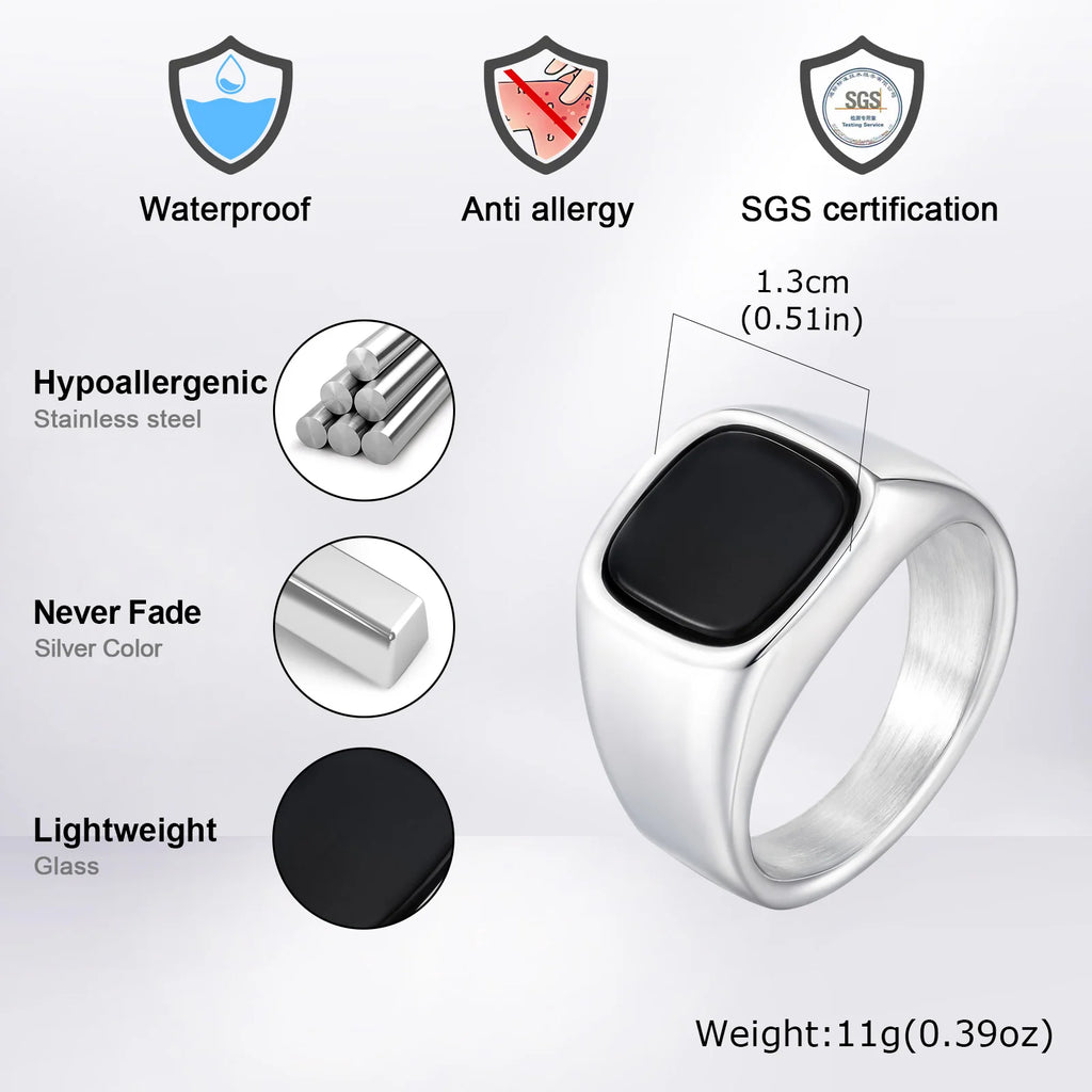 Nero Stone men's black stone ring