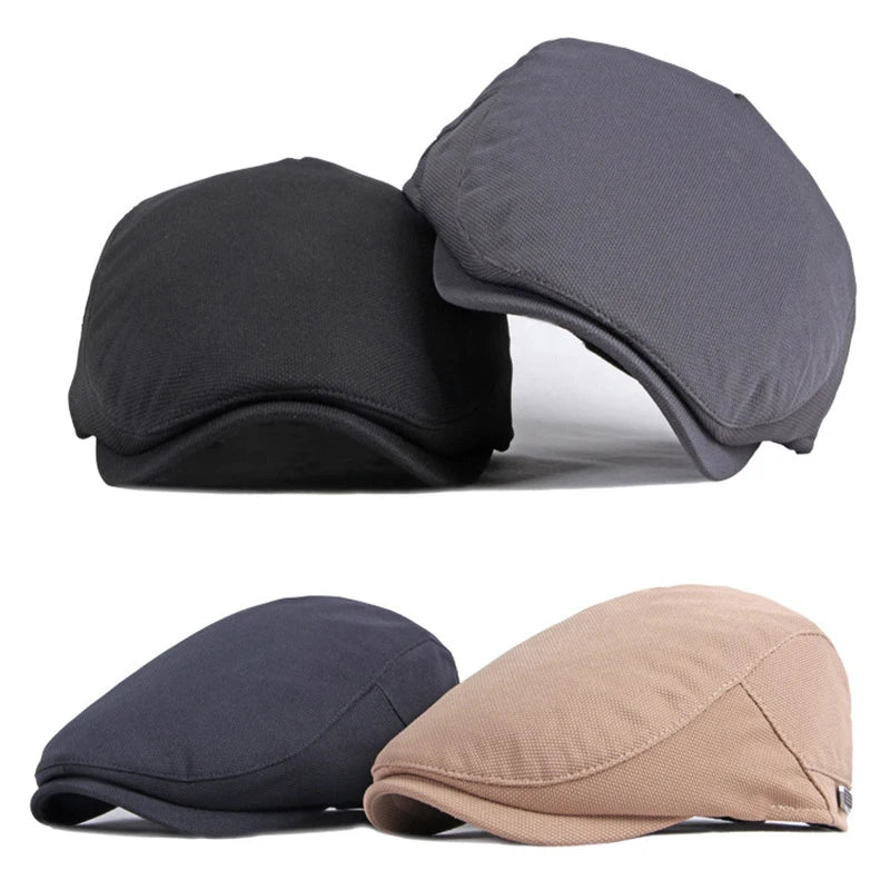 Summer breathable flat cap for men