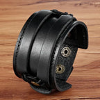 XQNI Vintage Black Brown Belt Bracelet Double Safety Clasps Leather Men Bangles For Men Birthday Bandage Wrap Charm Bracelet