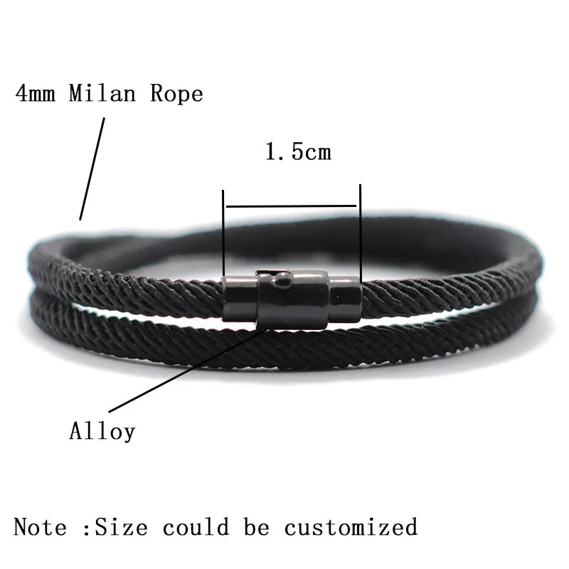 Double Layer Rope Bracelet for Men – Sleek, Minimal & Magnetic Fit