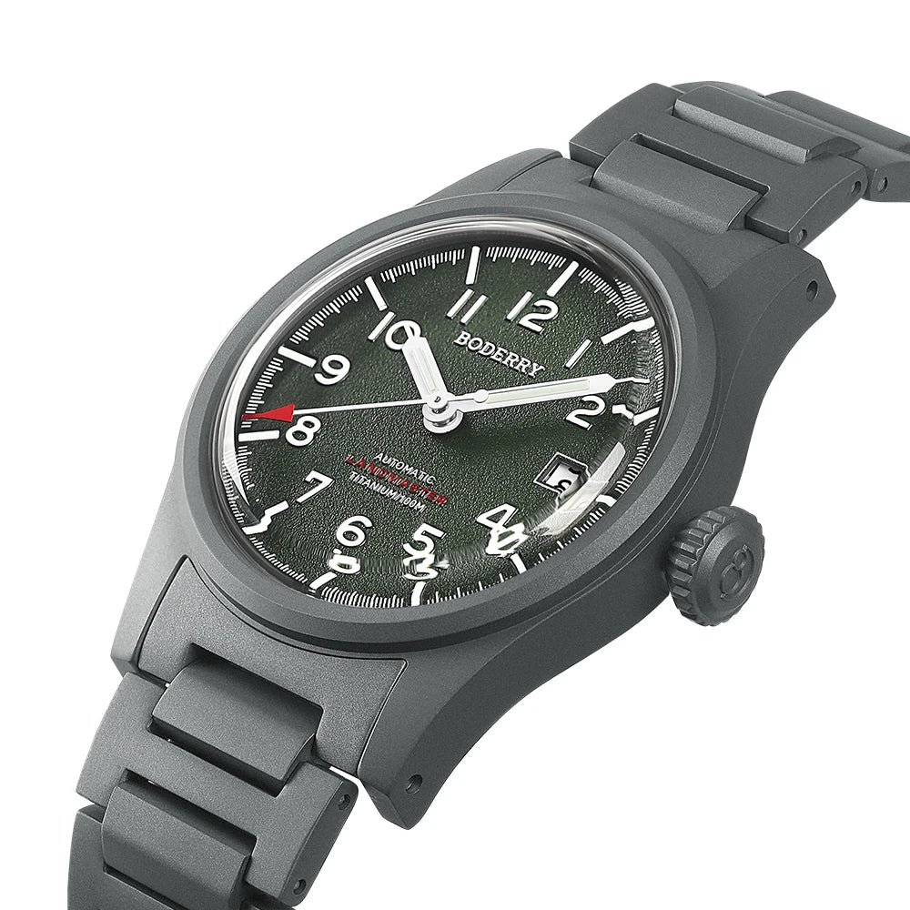 Boderry Landmaster Automatic Watch — Titanium & Sapphire 38mm