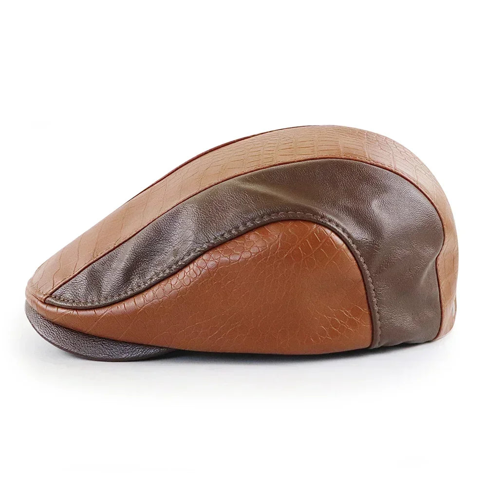 Ambato Faux Leather Flat Cap