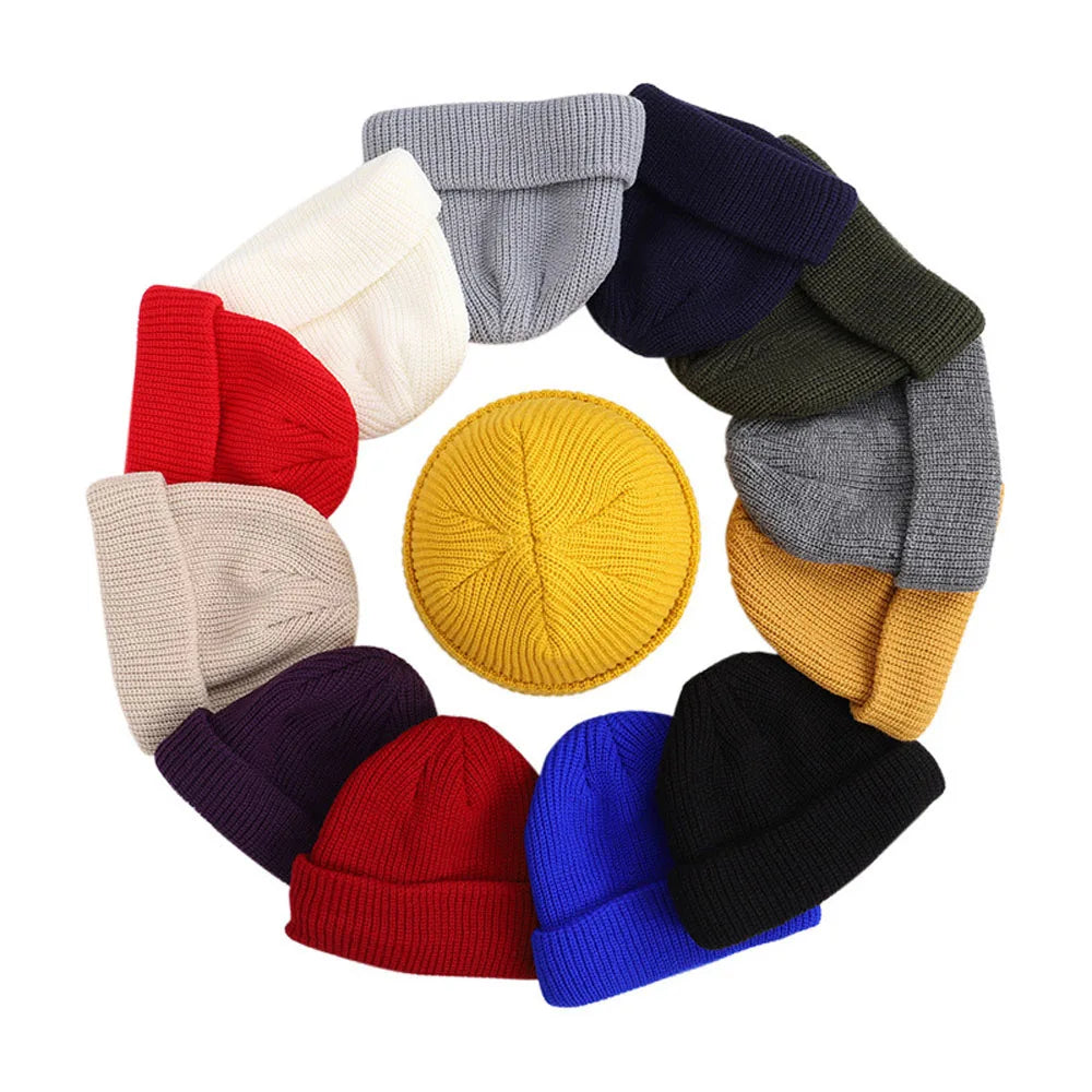FrostThread Wool Beanie – Warm Knitted Skull Cap with Short Thread Design, Elastic and Unisex, Ideal for Casual Winter and Hip Hop Style