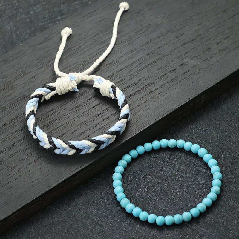 Natural Stone Couple Bracelet Set – Handmade Connection Jewelry