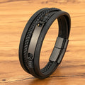 Ibagué Wrap Bracelet – Braided Leather & Steel