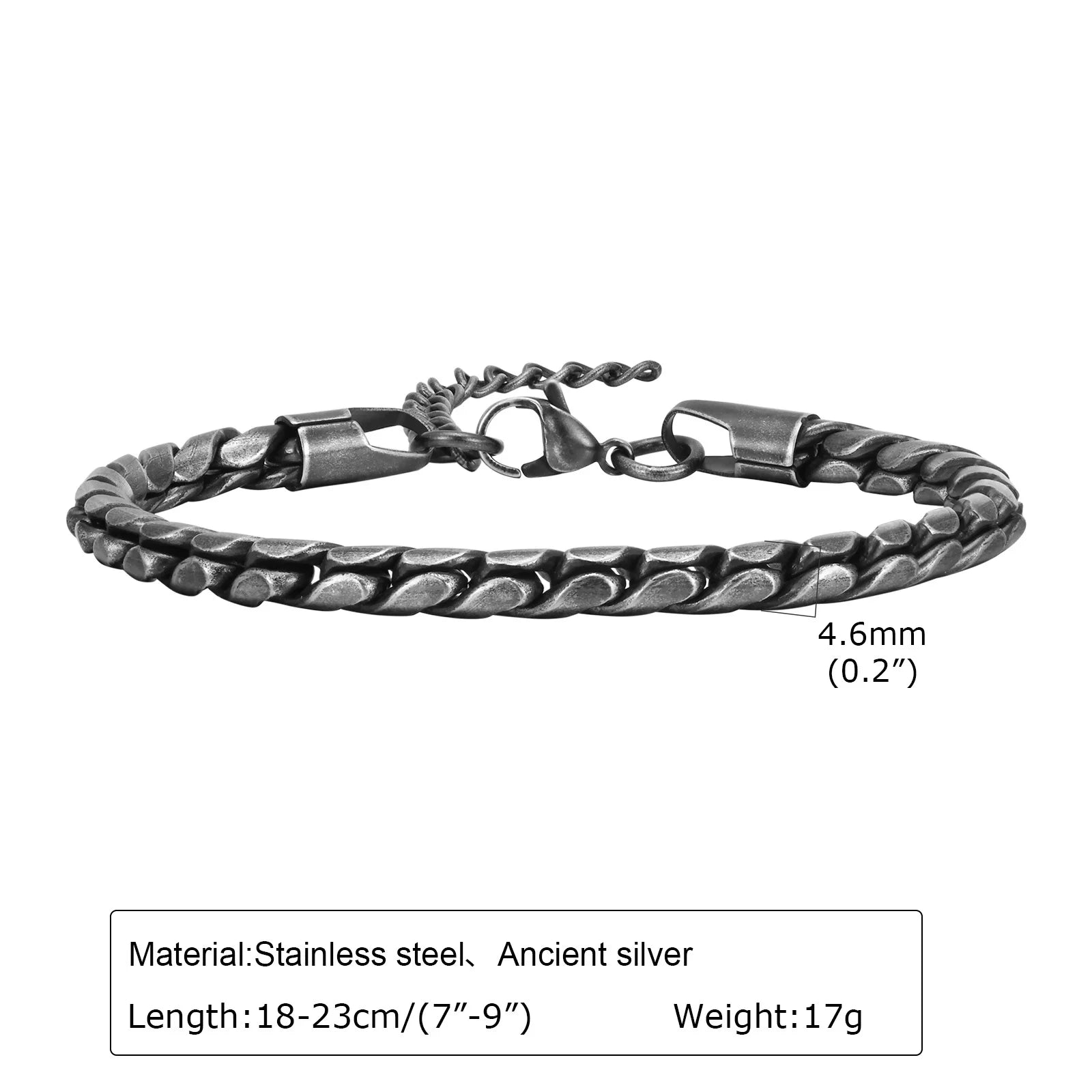 Men's Byzantine Chain Bracelet — Stainless Steel Braided Link Wristband