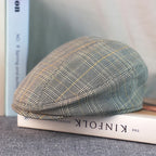 Gray plaid Gatsby beret for men