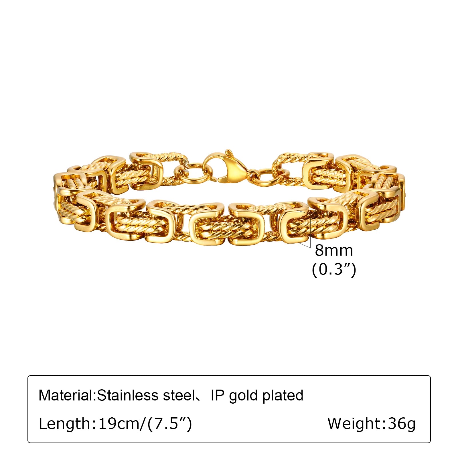 Sorrento Byzantine Bracelet – Stainless Steel 8mm