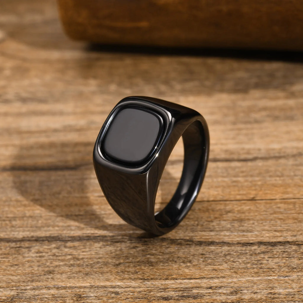 Nero Stone men's black stone ring