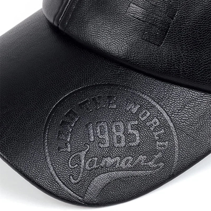 Brindisi men's eco leather adjustable baseball cap