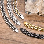 Vnox Thick Masculine Wtach Band Link Bracelets for Men, 11mm Stainless Steel Handmade Link Wristband, Gentle Punk Gift for Him