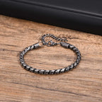 Men's Byzantine Chain Bracelet — Stainless Steel Braided Link Wristband