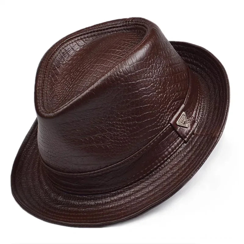 Popayán Leather Fedora — Sheepskin, Short Brim
