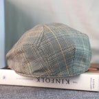 Gray plaid Gatsby beret for men