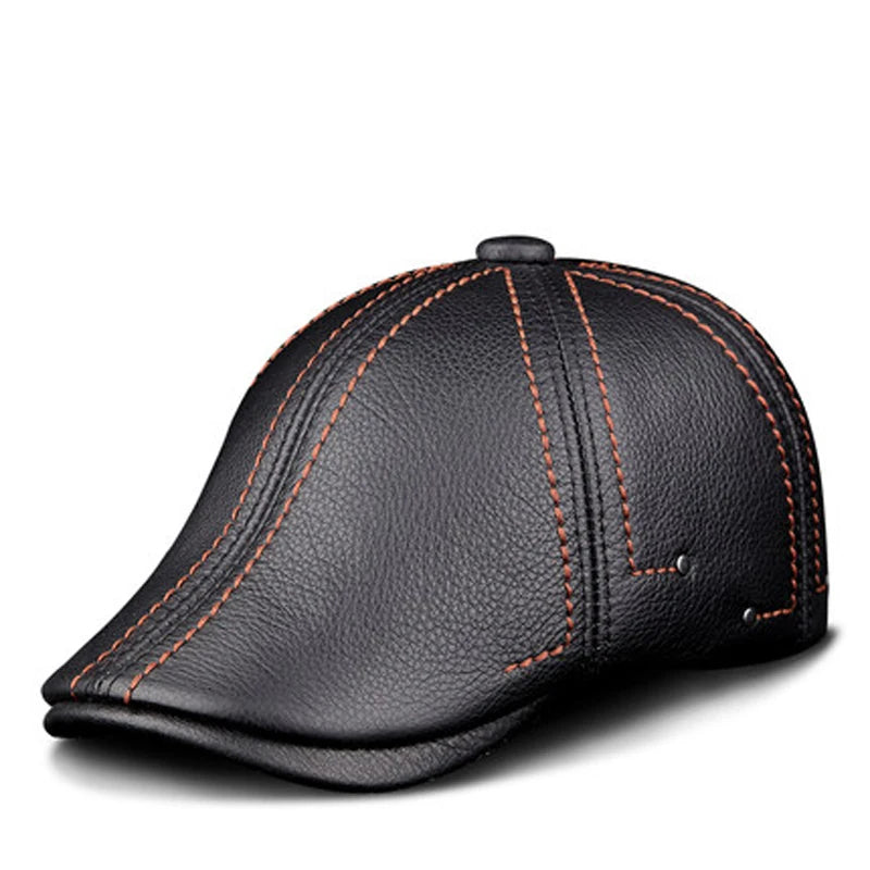 Cartago Leather Beret — Striped