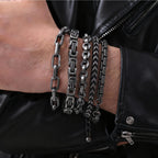 Men's Byzantine Chain Bracelet — Stainless Steel Braided Link Wristband