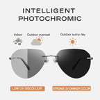 Frontal — Salta Rimless Titanium Sunglasses