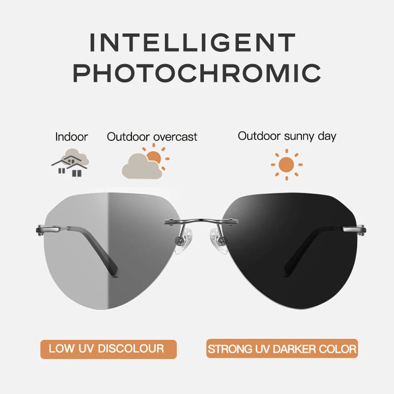 Frontal — Salta Rimless Titanium Sunglasses