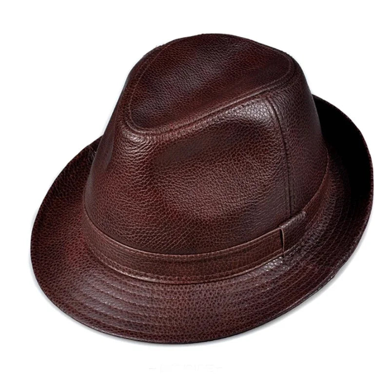 Guanajuato Leather Fedora — Formal, Short Brim
