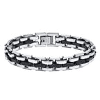 Vnox Thick Masculine Wtach Band Link Bracelets for Men, 11mm Stainless Steel Handmade Link Wristband, Gentle Punk Gift for Him