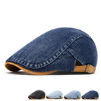 Cotton solid newsboy cap for men