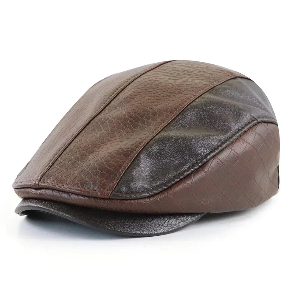 Ambato Faux Leather Flat Cap