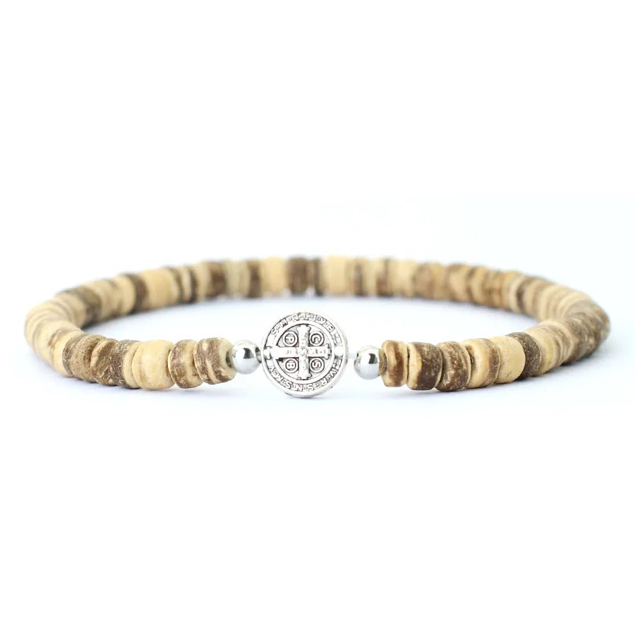Brindisi Cross Beaded Bracelet – Tiger Eye & Onyx