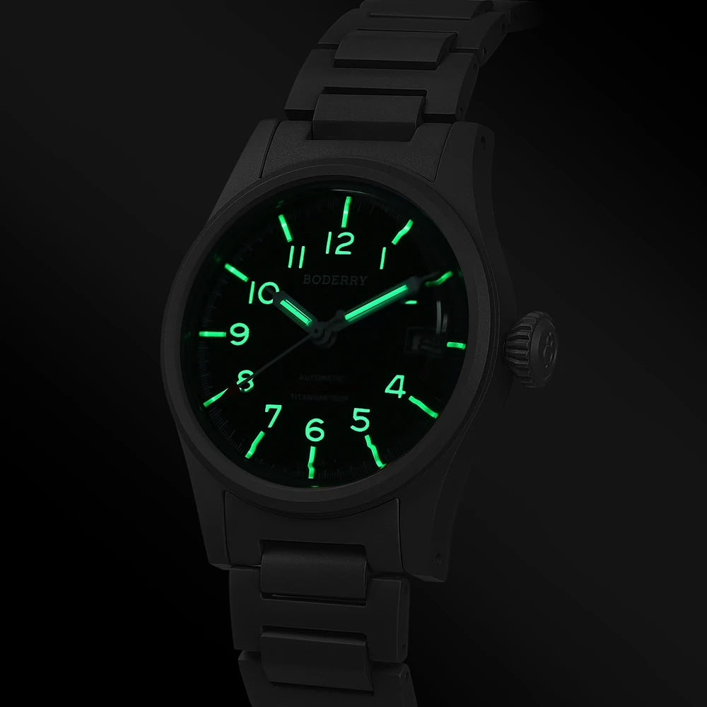 Boderry Landmaster Automatic Watch — Titanium & Sapphire 38mm