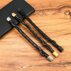 Titan Edge Bracelet – Men’s Leather & Stainless Steel Magnetic Bracelet