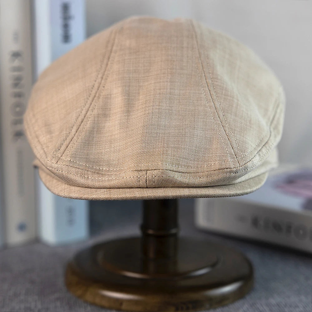 Linen duckbill driving hat for men