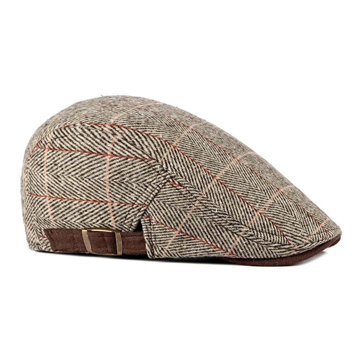 Cambridge Lattice Newsboy Cap – British-Inspired Adjustable Flat Cap with Hip Hop Touch, Ideal for Spring and Summer