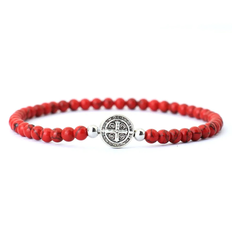 Brindisi Cross Beaded Bracelet – Tiger Eye & Onyx