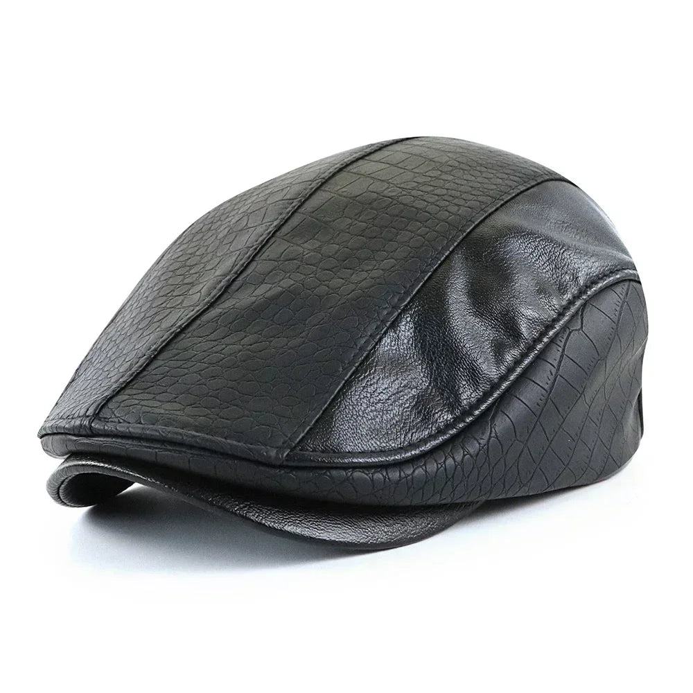 Ambato Faux Leather Flat Cap