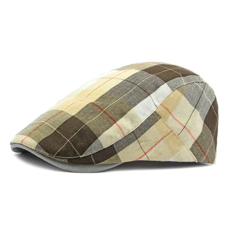 Ludlow Printed Newsboy Cap – Polyester Flat Cap with Artistic Print, Painter-Inspired Design for All Seasons
