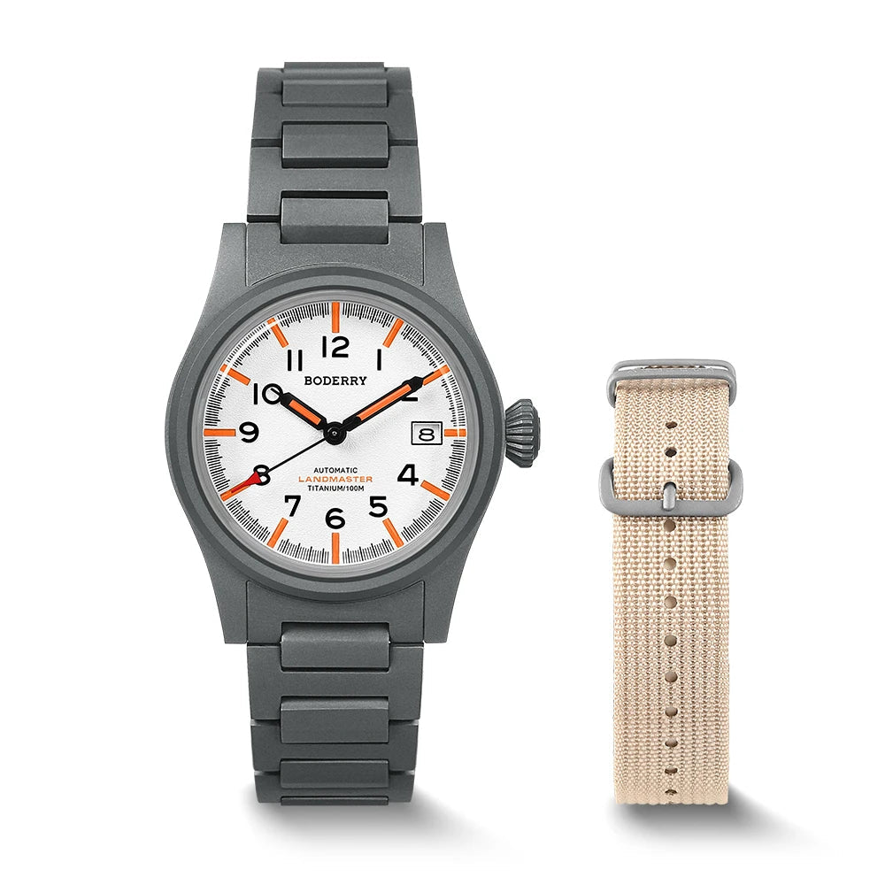 Boderry Landmaster Automatic Watch — Titanium & Sapphire 38mm